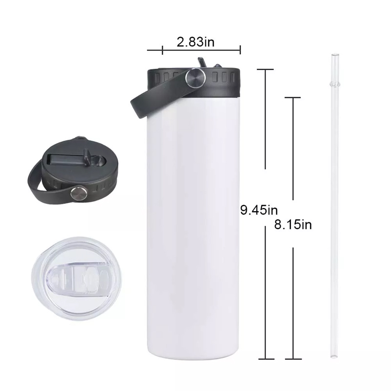 20 ozstraw lid sports lid vacuum insulated reusable cup white sublimation (1)